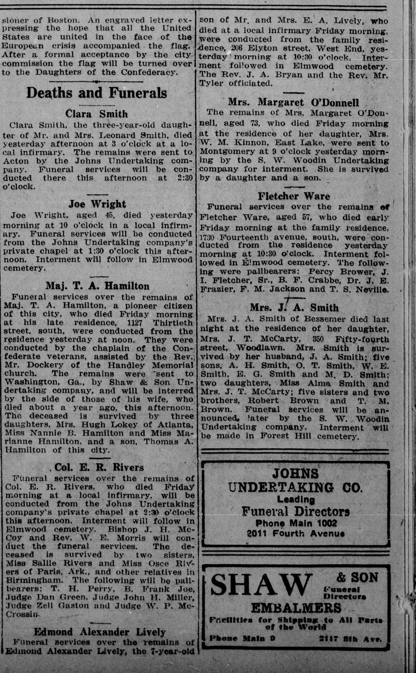 Edmond Alexander Lively obituary